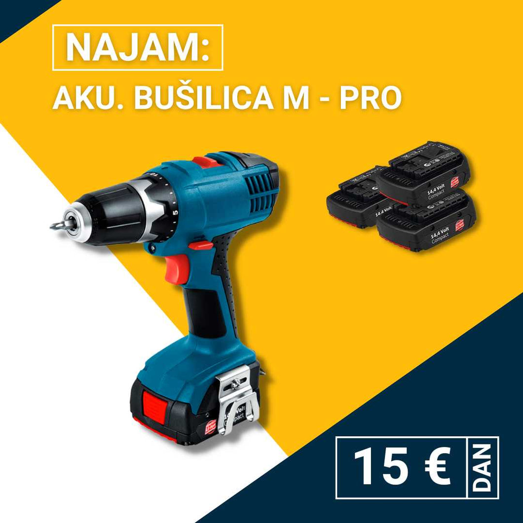 bosch gsr bušilica najam s tri baterije