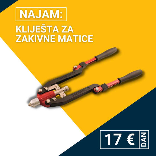 kliješta za zakivne matice i pop nitne na najam