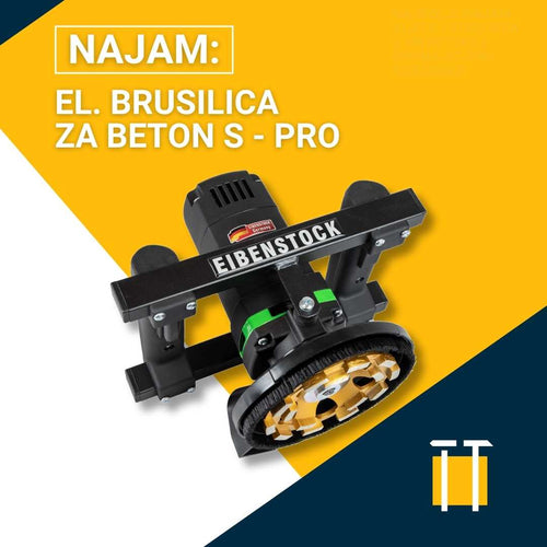 Najam el. brusilice za beton S - PRO